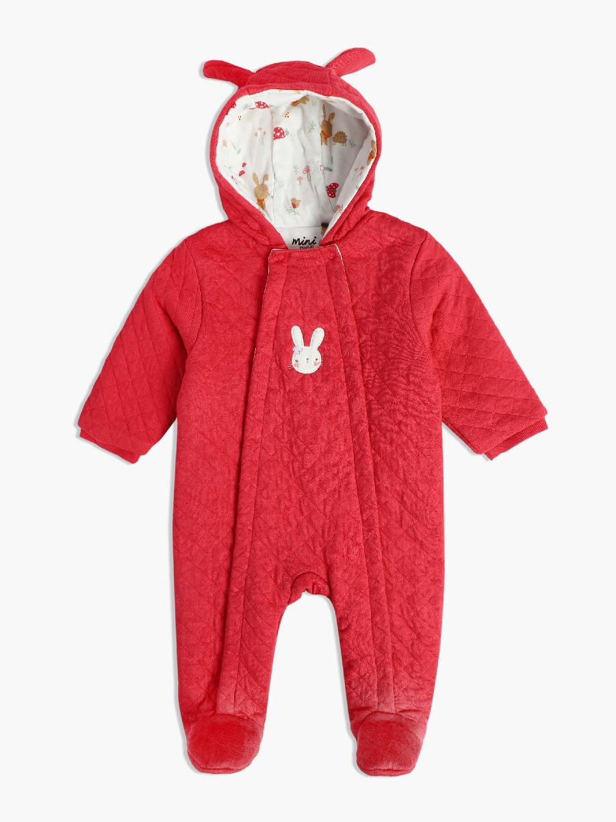 Minicuddles Girl New Born Sleep Suit - Red