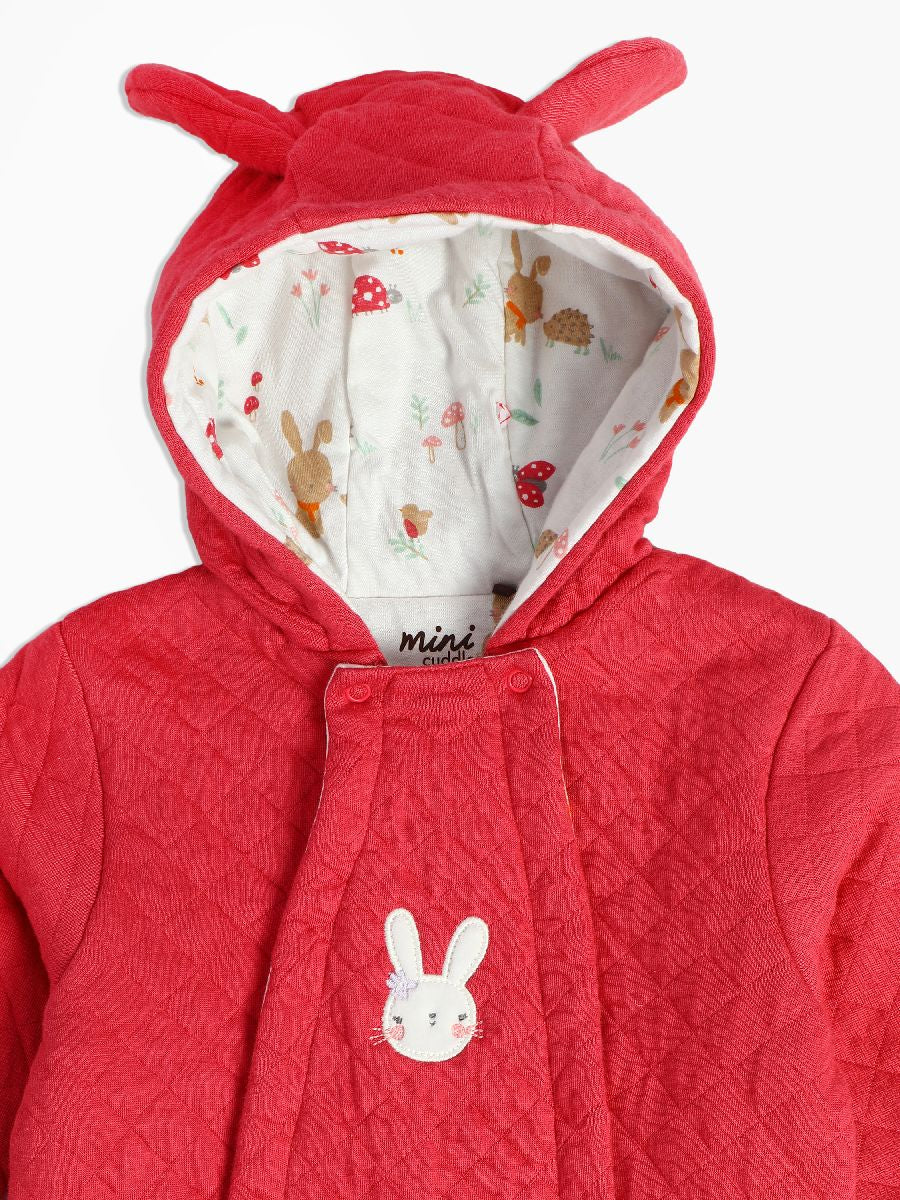 Minicuddles Girl New Born Sleep Suit - Red