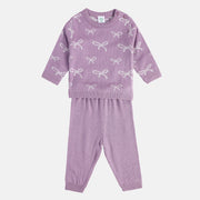 Girls Lilac Hooded Top And Bottom Set