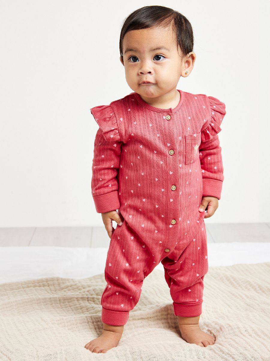 Minicuddles Girl New Born Romper - Red