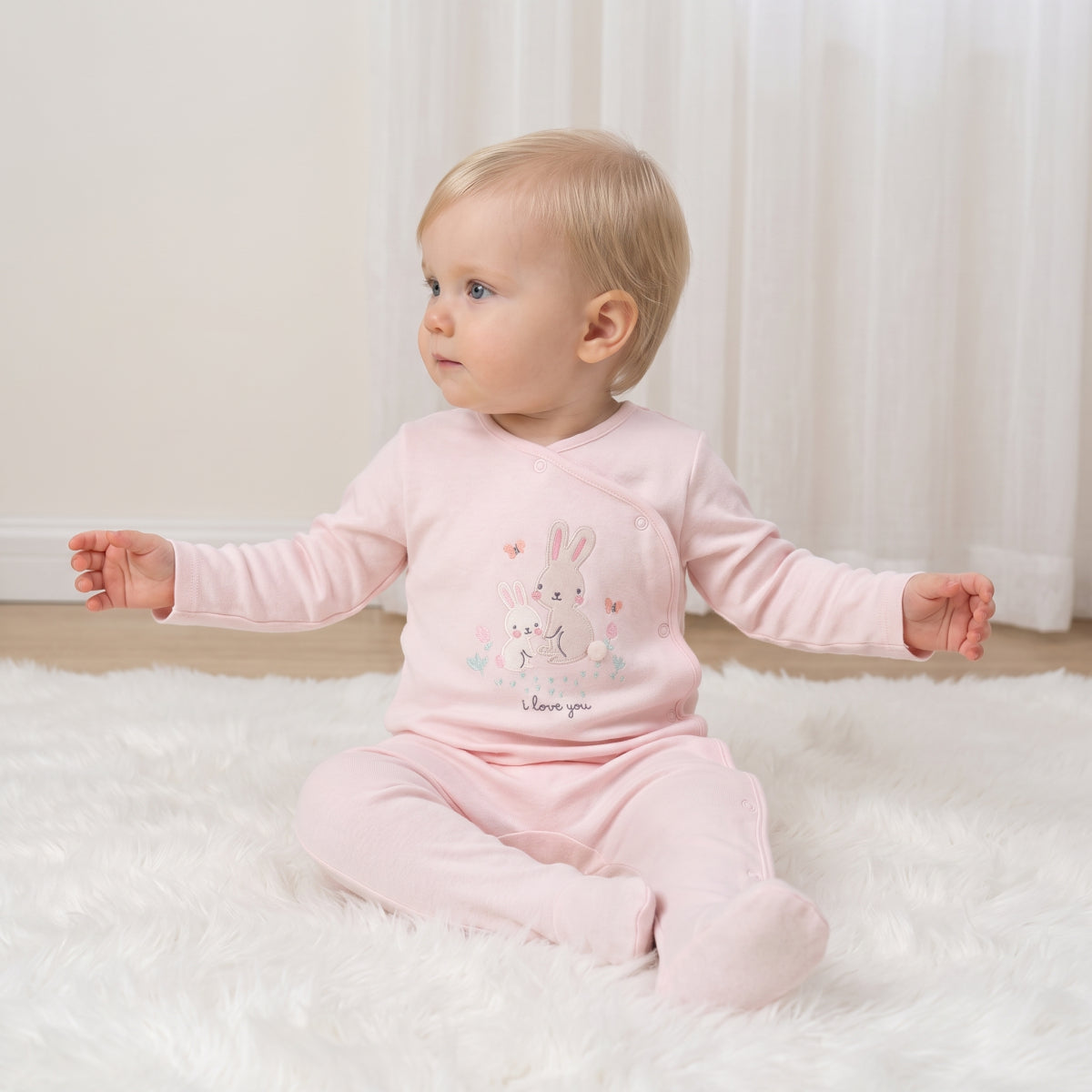 Baby Girls Multicolor Cotton Sleep Suit Casual Wear