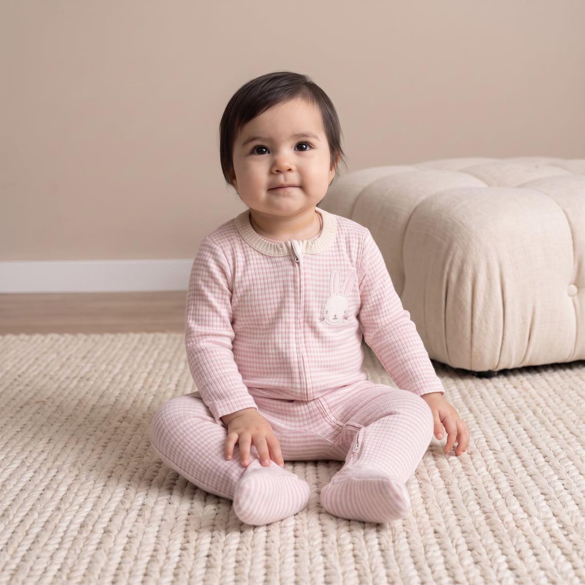 Baby Girls Pink Cotton Sleep Suit Casual Wear