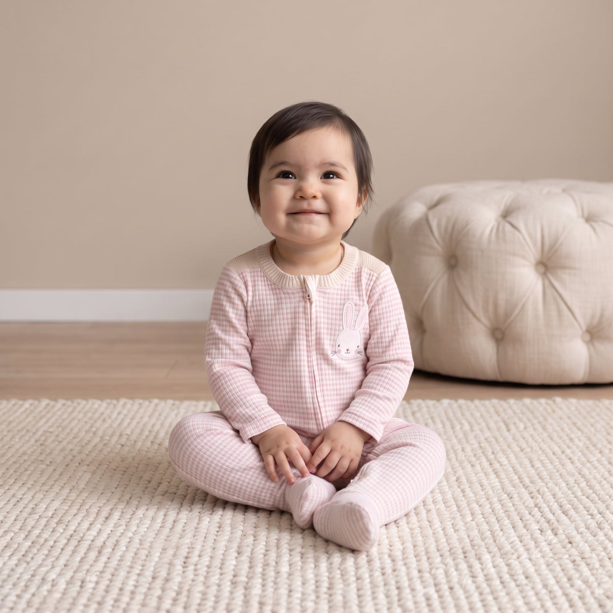 Baby Girls Pink Cotton Sleep Suit Casual Wear