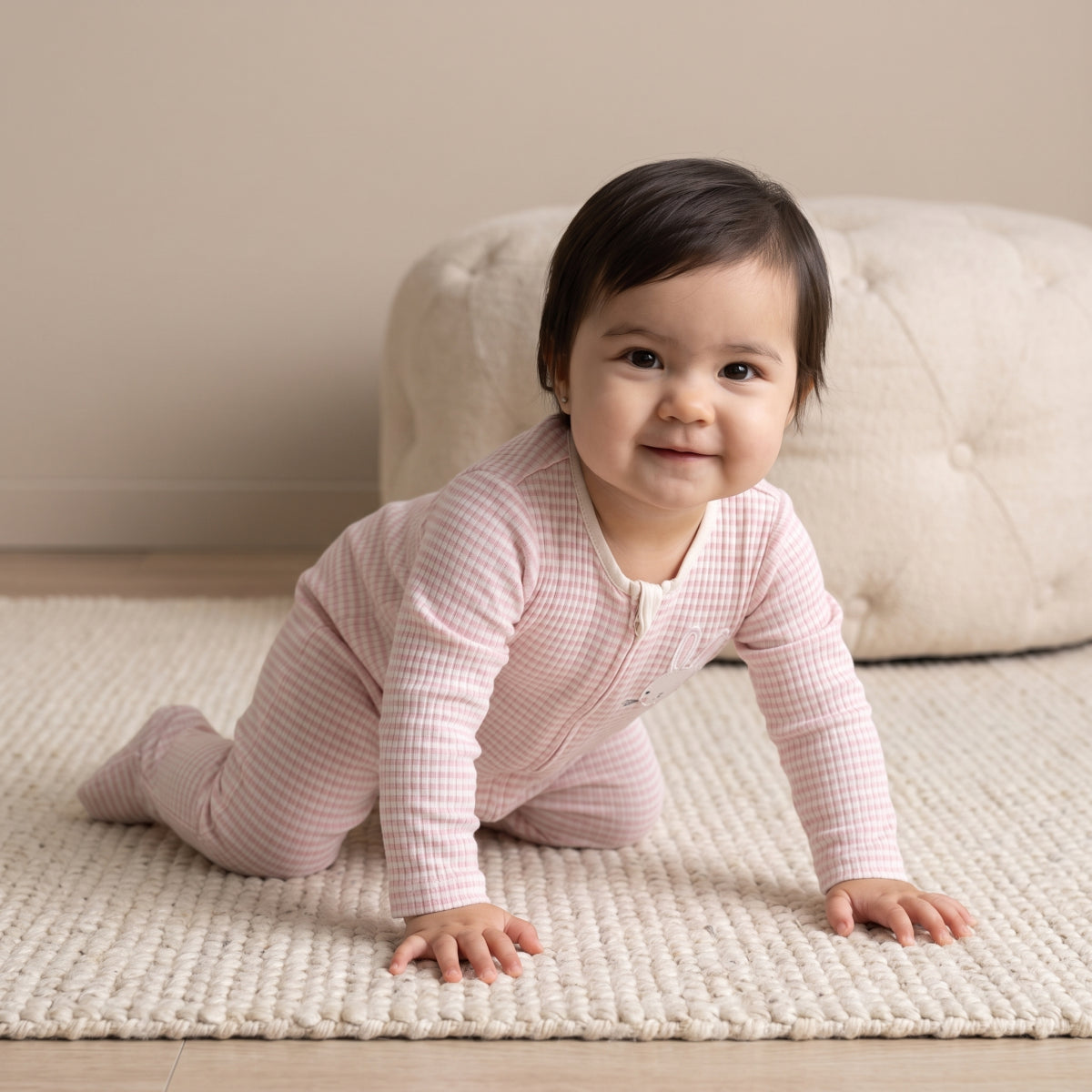 Baby Girls Pink Cotton Sleep Suit Casual Wear
