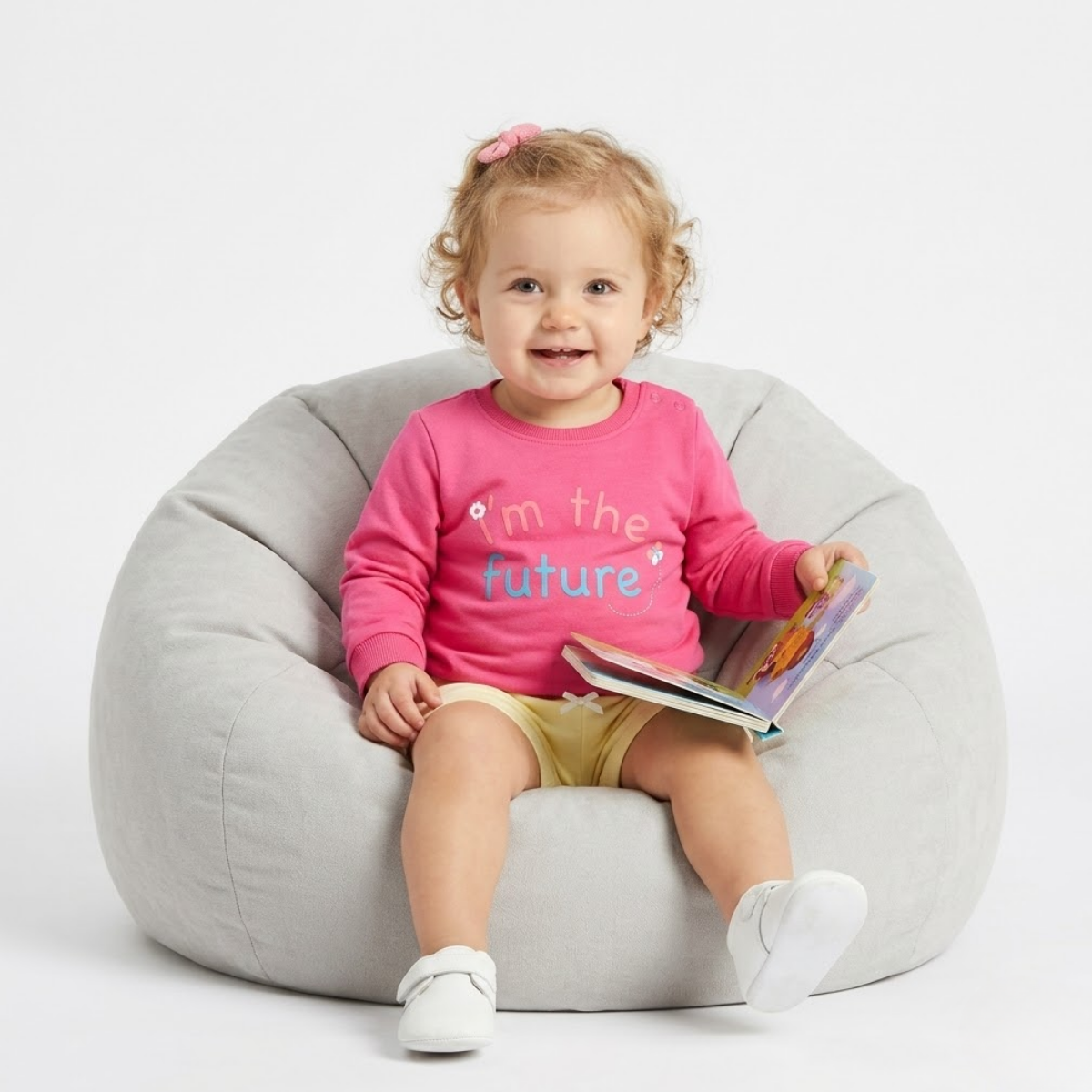 Baby Girls Cotton printed Sweatshirt, Pink