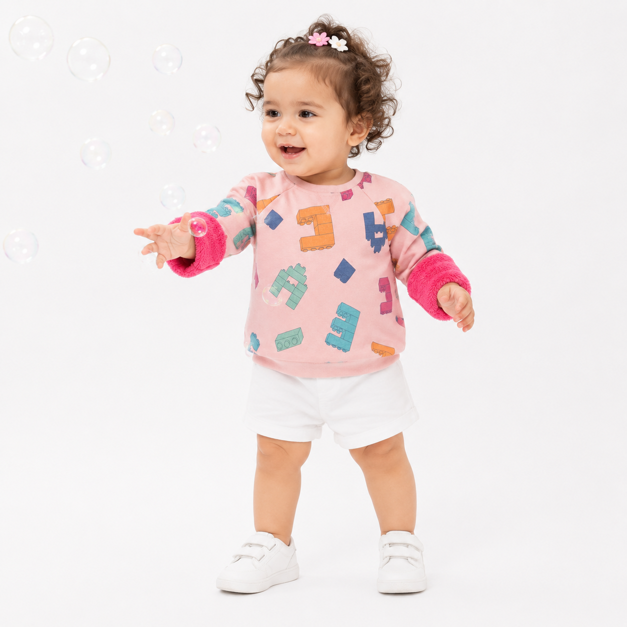 Girls Pink Pack Of 1 Sweat Shirt