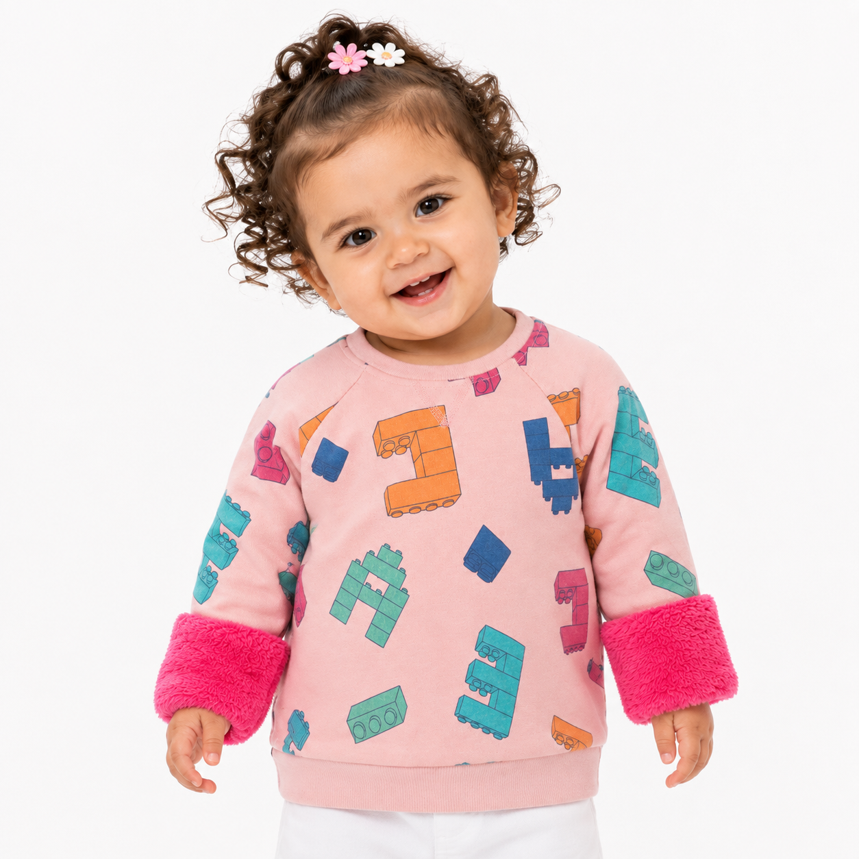 Girls Pink Pack Of 1 Sweat Shirt