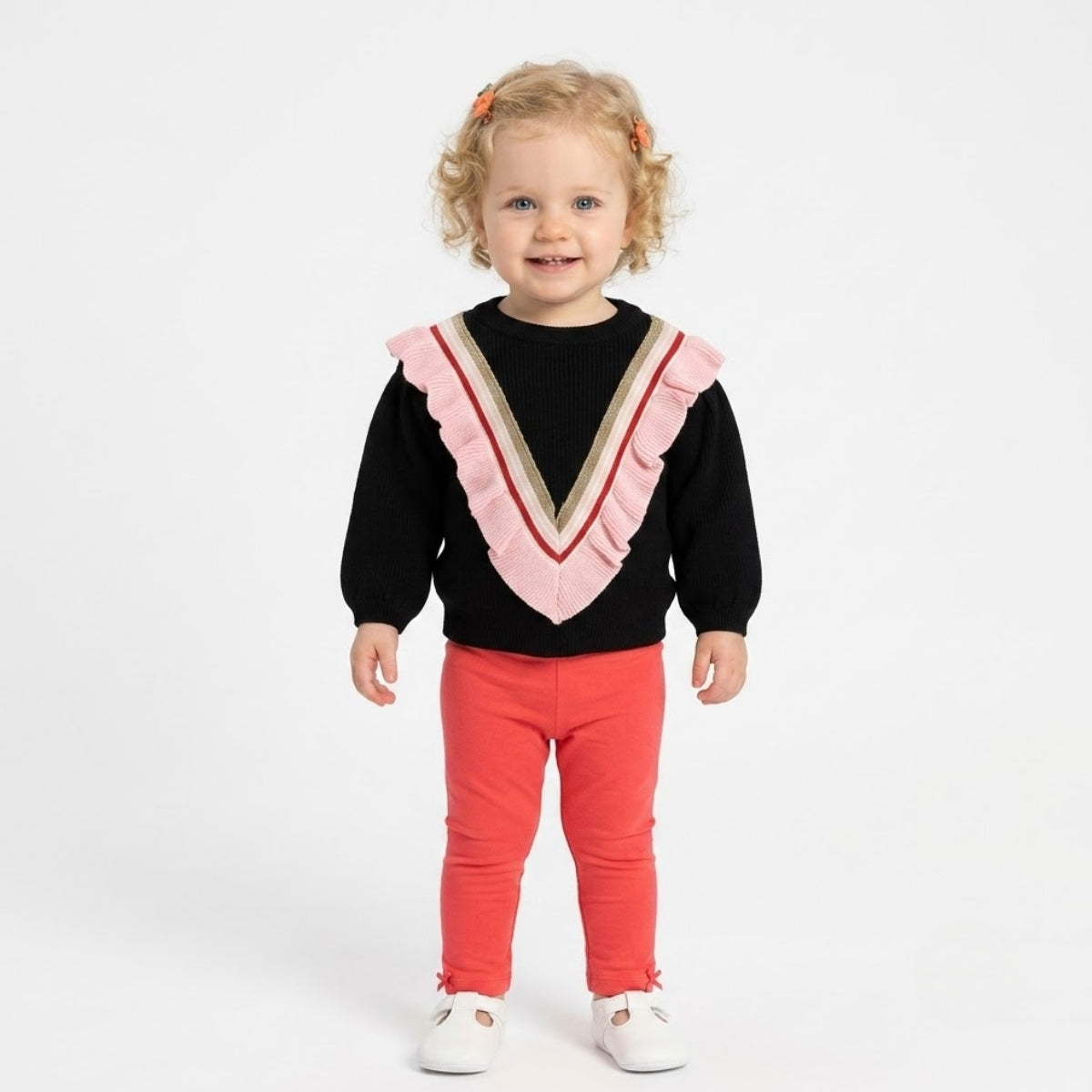 Baby Girls Knitted Sweater, Black