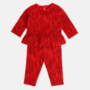 Girls Red Top And Bottom