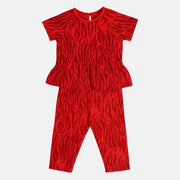 Girls Red Top And Bottom