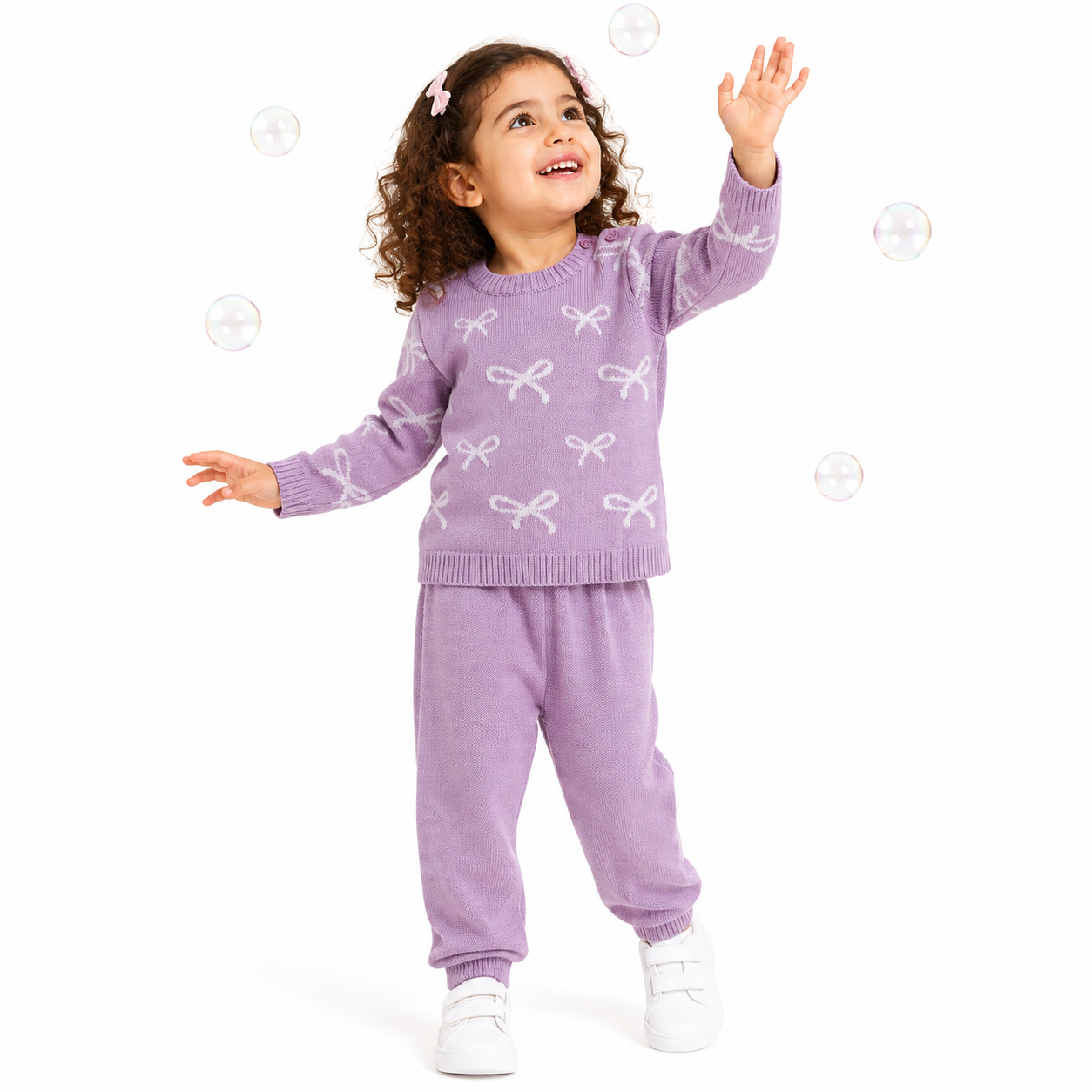 Girls Lilac Hooded Top And Bottom Set