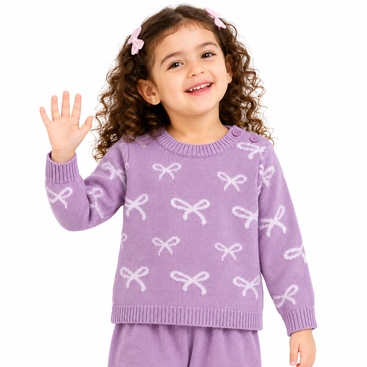Girls Lilac Hooded Top And Bottom Set