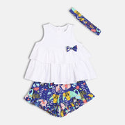 Girls Multi Top And Shorts