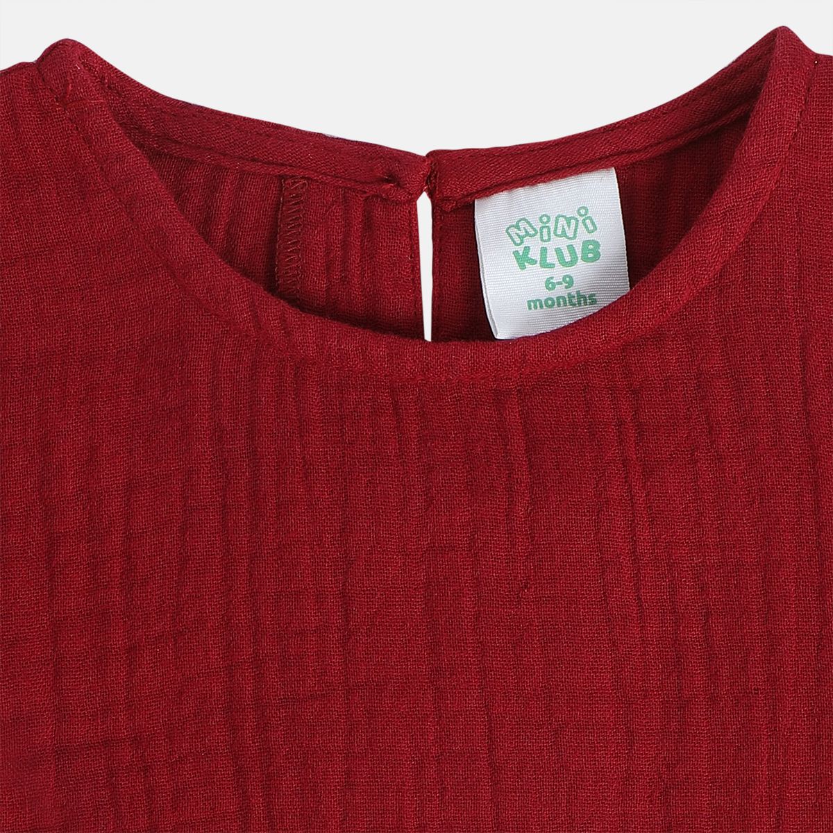 Girls Maroon Pack Of 1 Woven Top