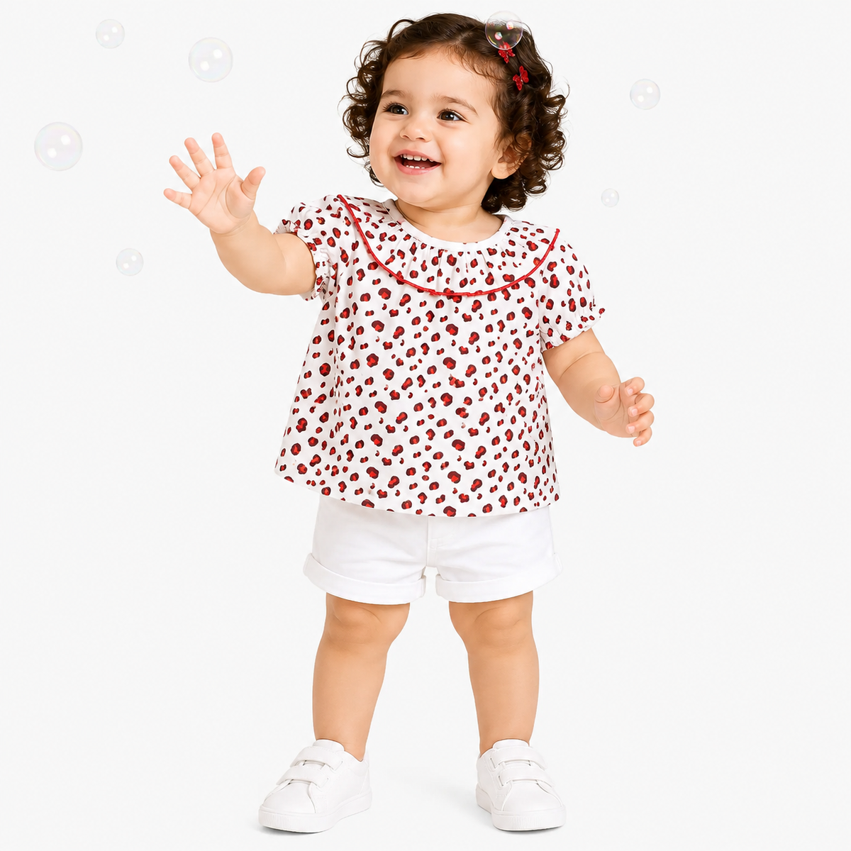 Baby Girls Multicolor Cotton Woven Top Casual Wear
