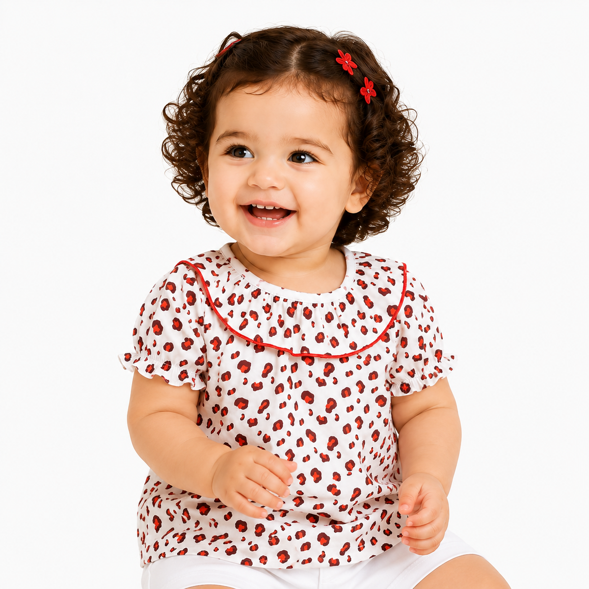 Baby Girls Multicolor Cotton Woven Top Casual Wear