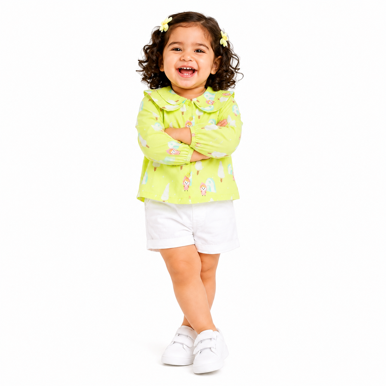Girls Multi Woven Top