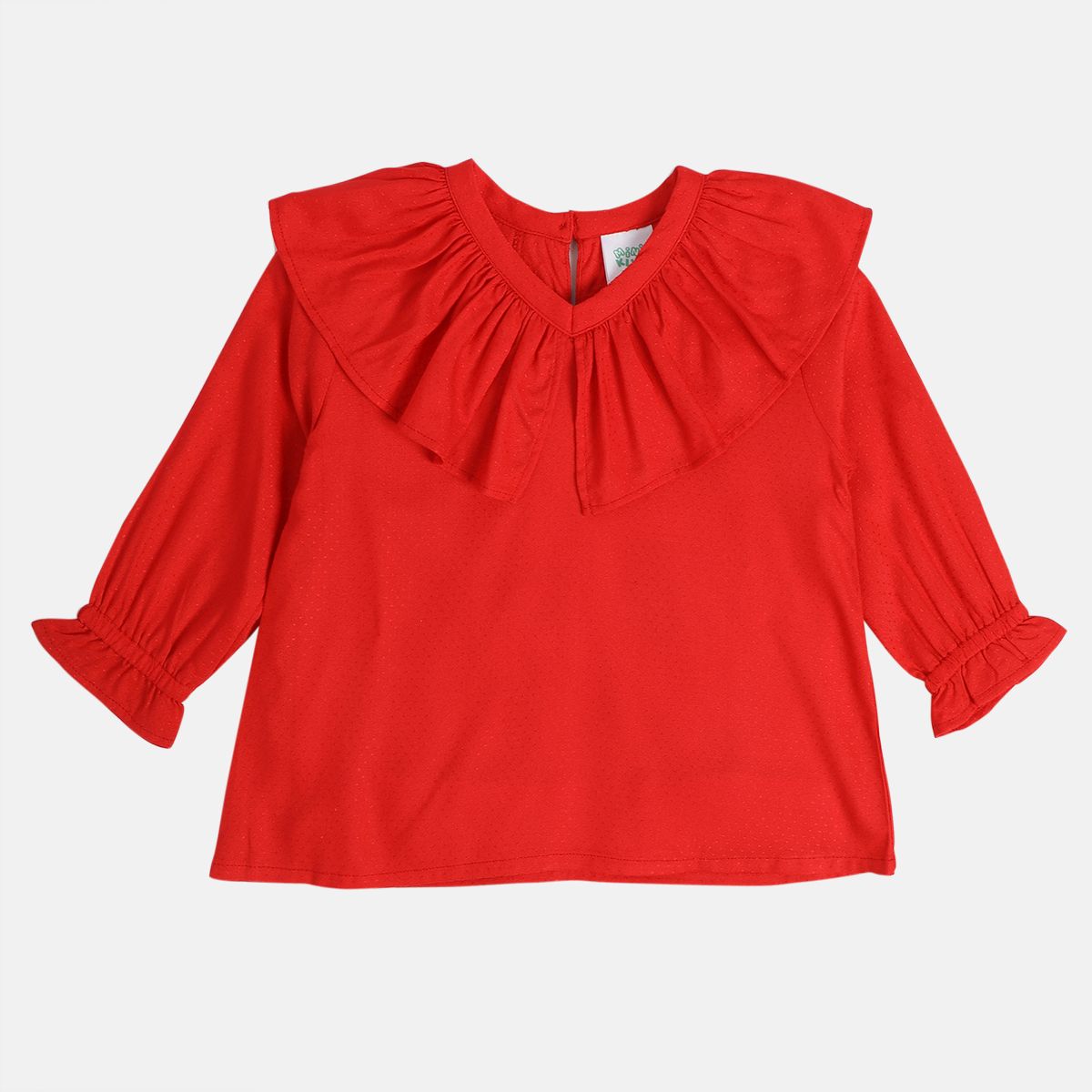 Girls Red Woven Top