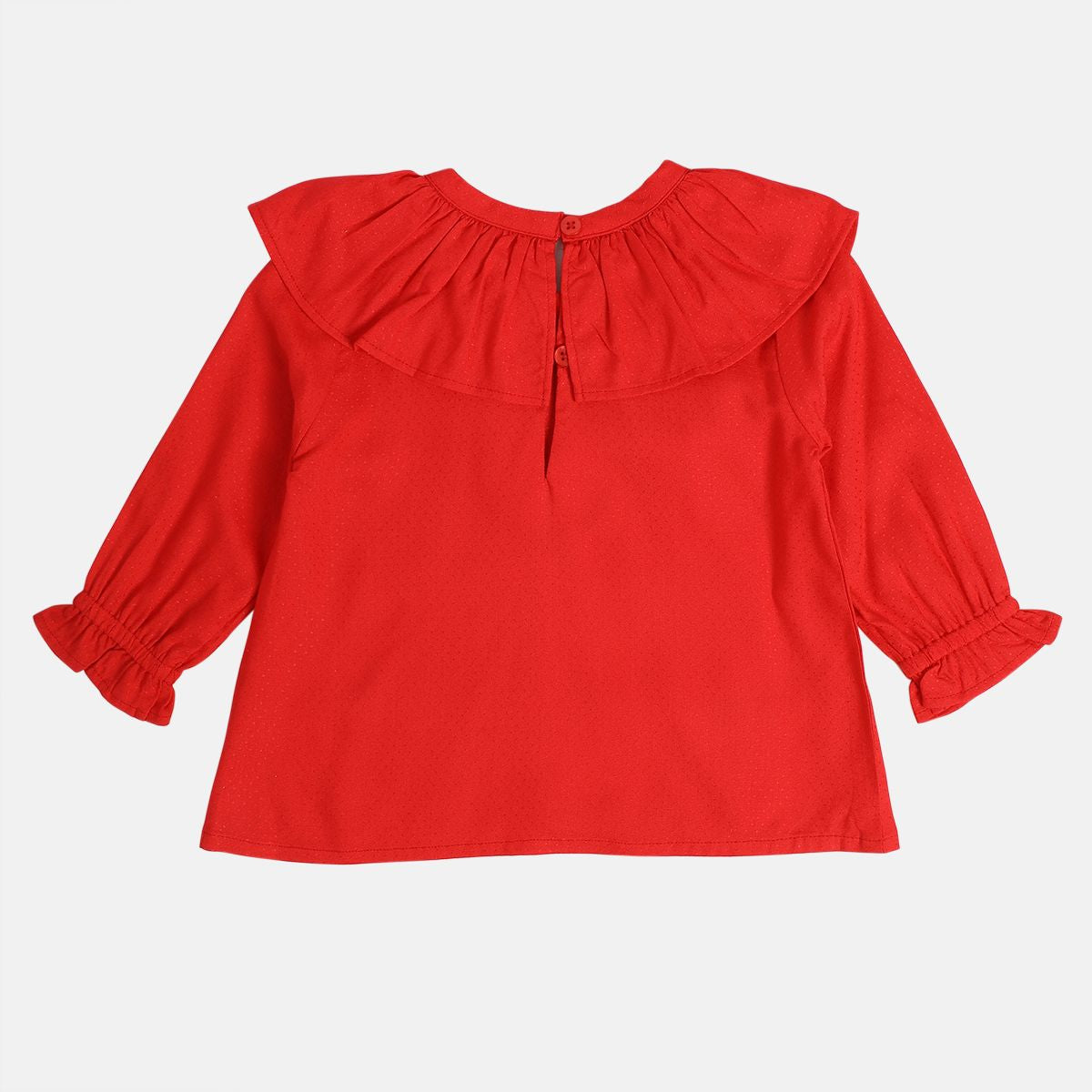 Girls Red Woven Top