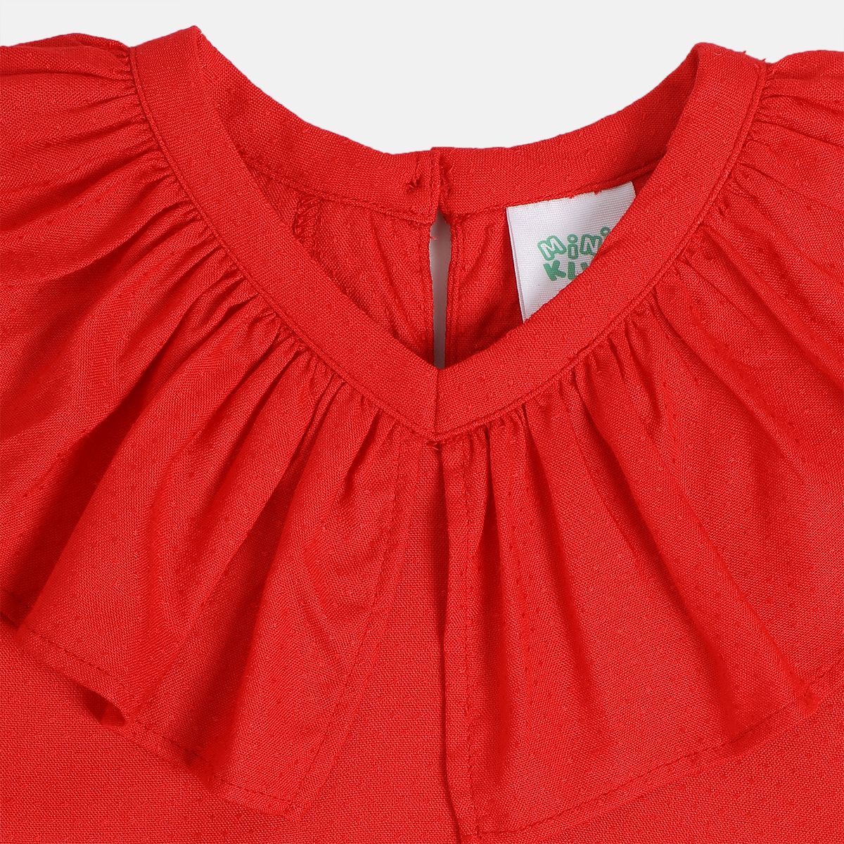 Girls Red Woven Top