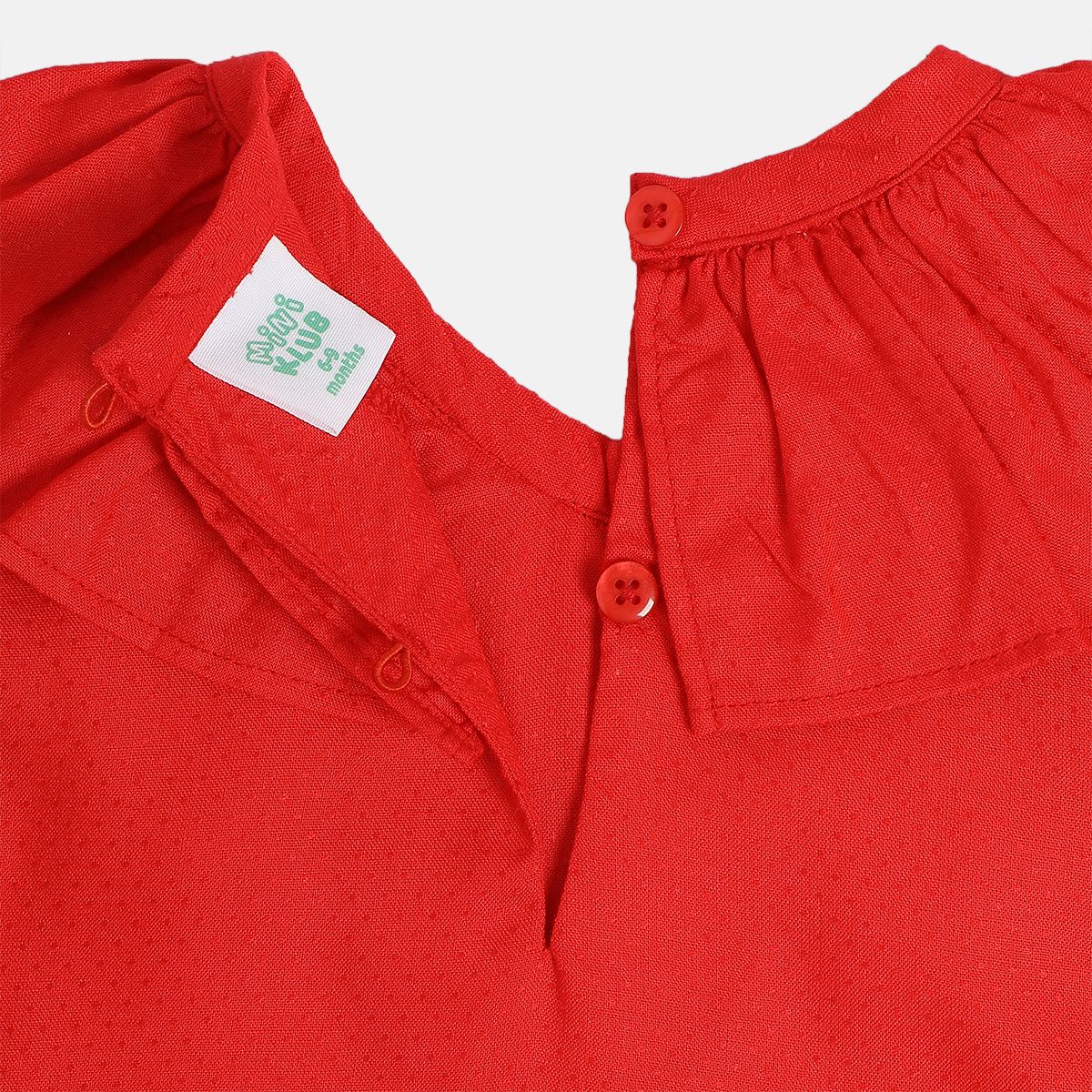 Girls Red Woven Top