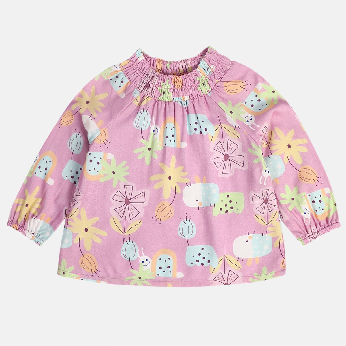 Girls Pink Woven Top