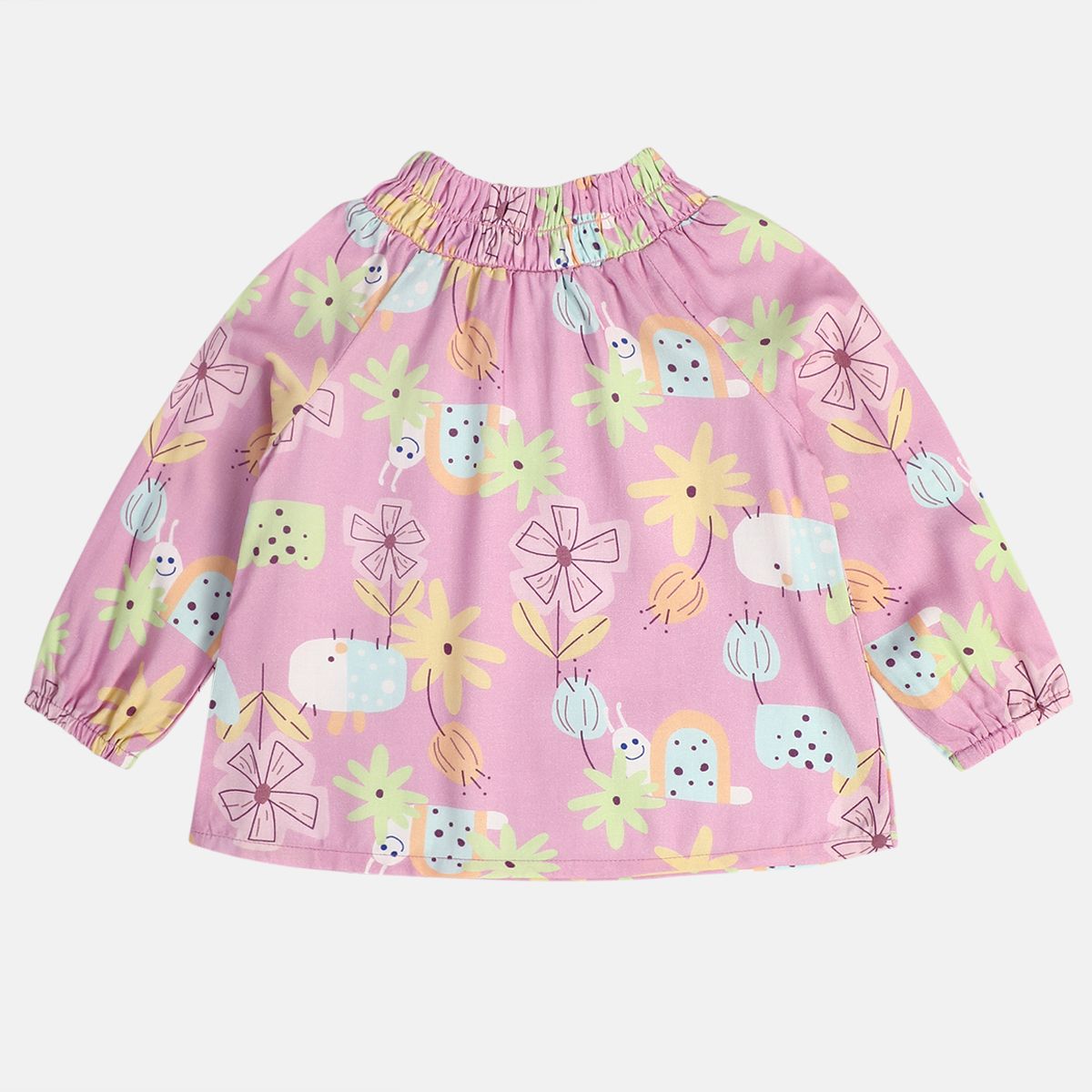 Girls Pink Woven Top