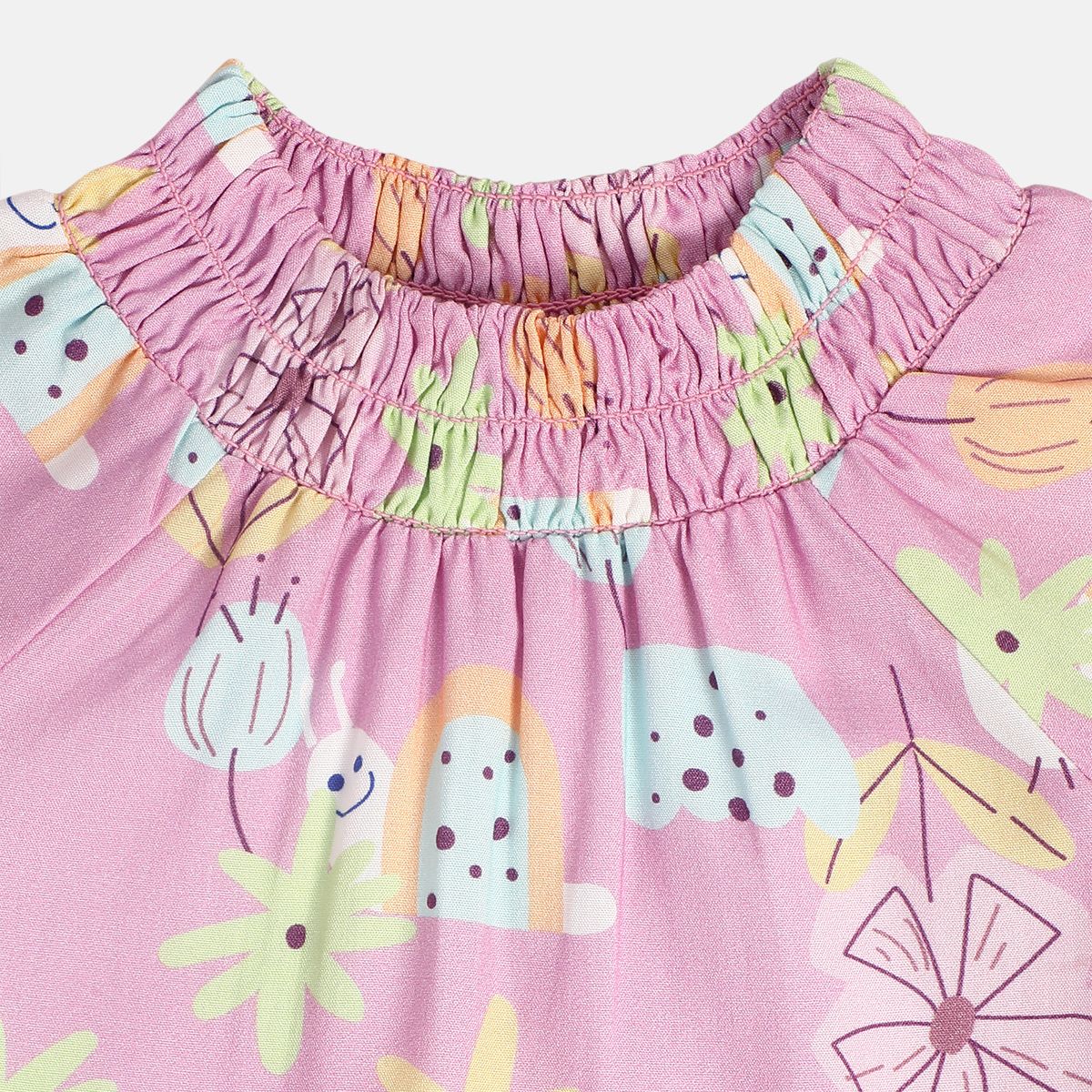 Girls Pink Woven Top