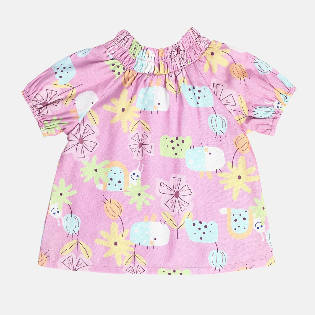 Girls Pink Woven Top