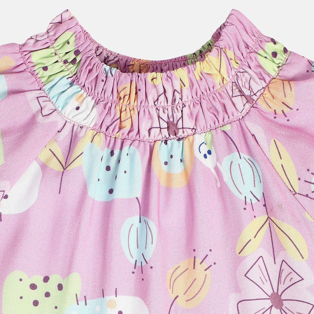 Girls Pink Woven Top