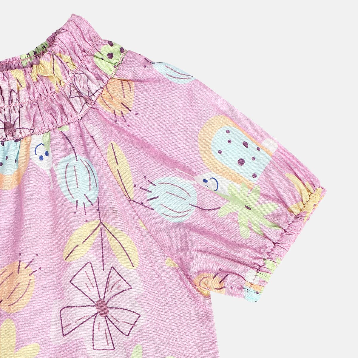 Girls Pink Woven Top