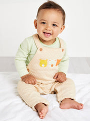 Minicuddles Unisex Baby Dungaree Set - White