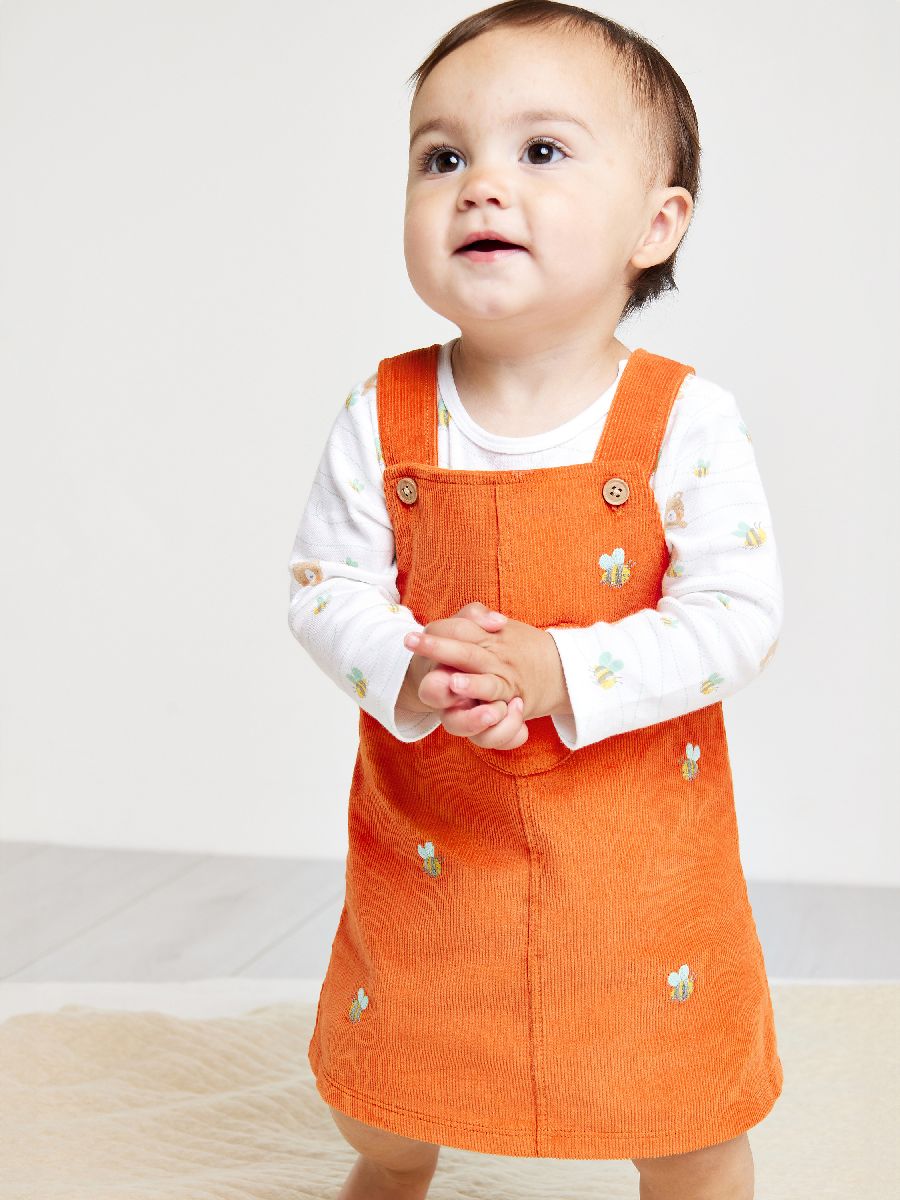 Minicuddles Unisex Baby Pinny Set - Orange