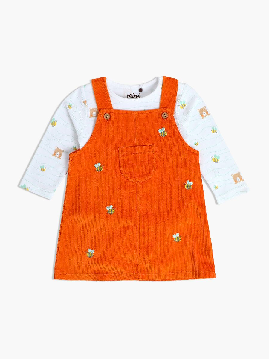 Minicuddles Unisex Baby Pinny Set - Orange