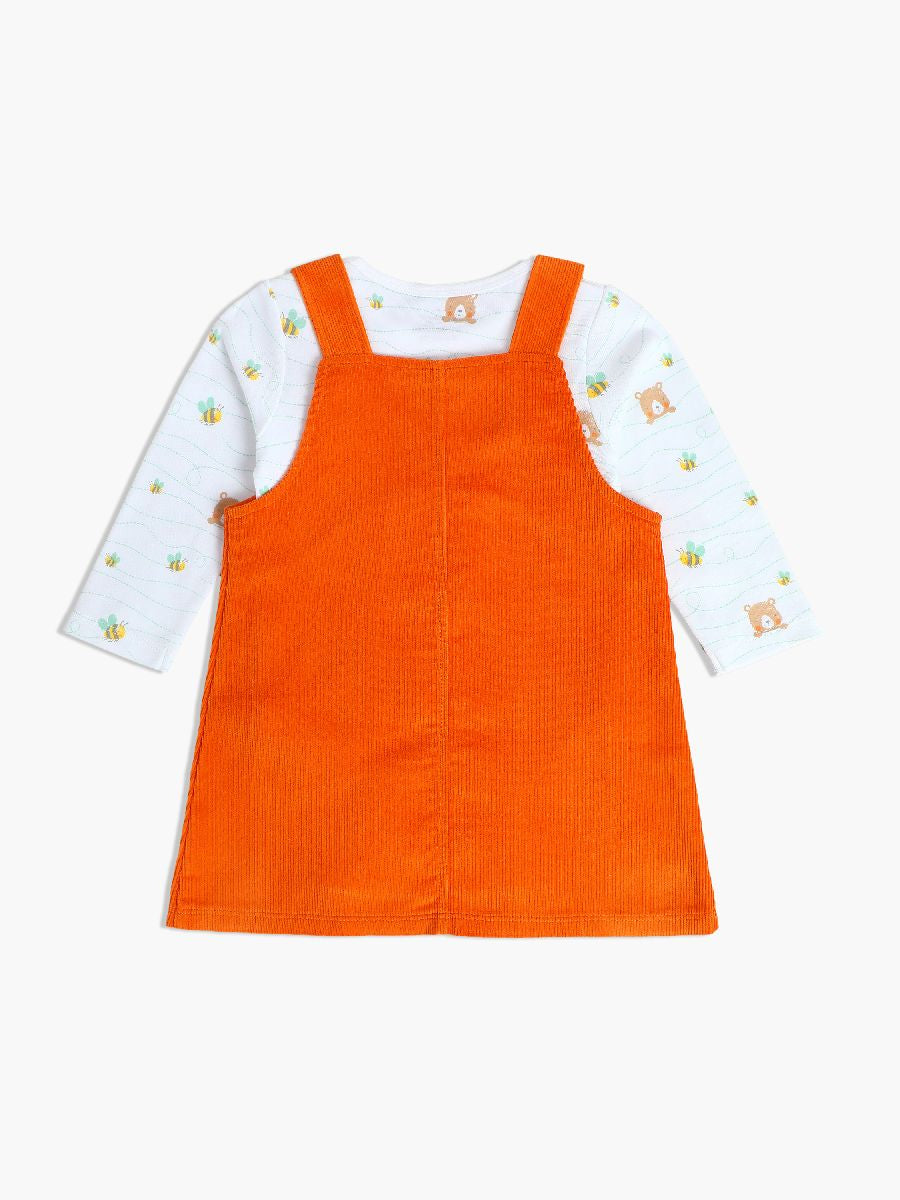 Minicuddles Unisex Baby Pinny Set - Orange