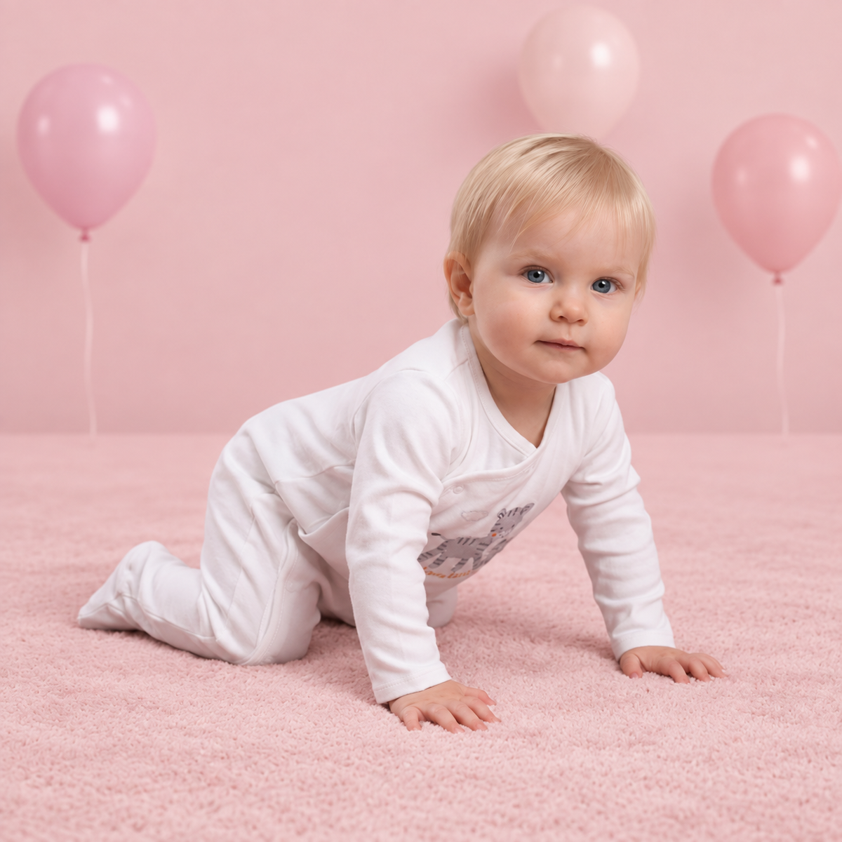 Unisex Baby Cream Cotton Sleep Suit Casual Wear