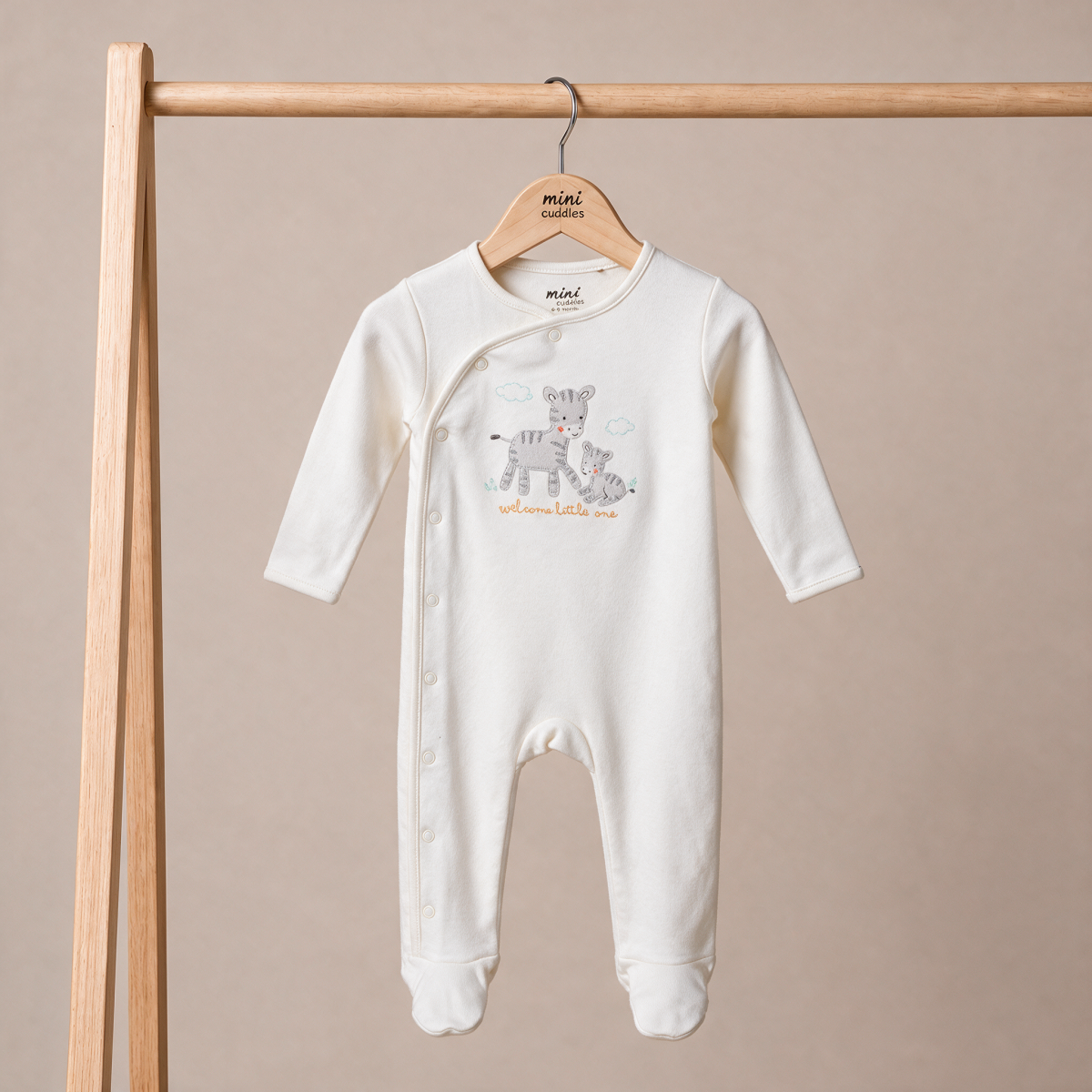 Unisex Baby Cream Cotton Sleep Suit Casual Wear