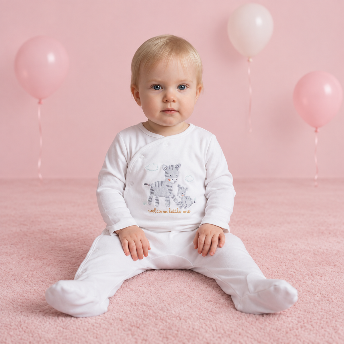 Unisex Baby Cream Cotton Sleep Suit Casual Wear