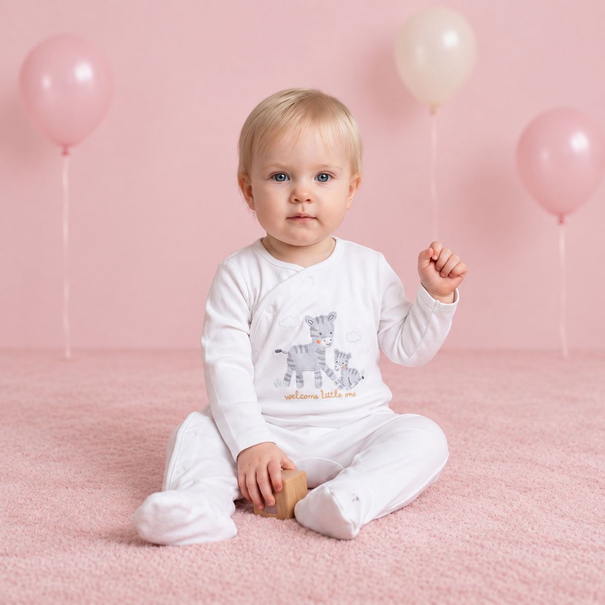 Unisex Baby Cream Cotton Sleep Suit Casual Wear