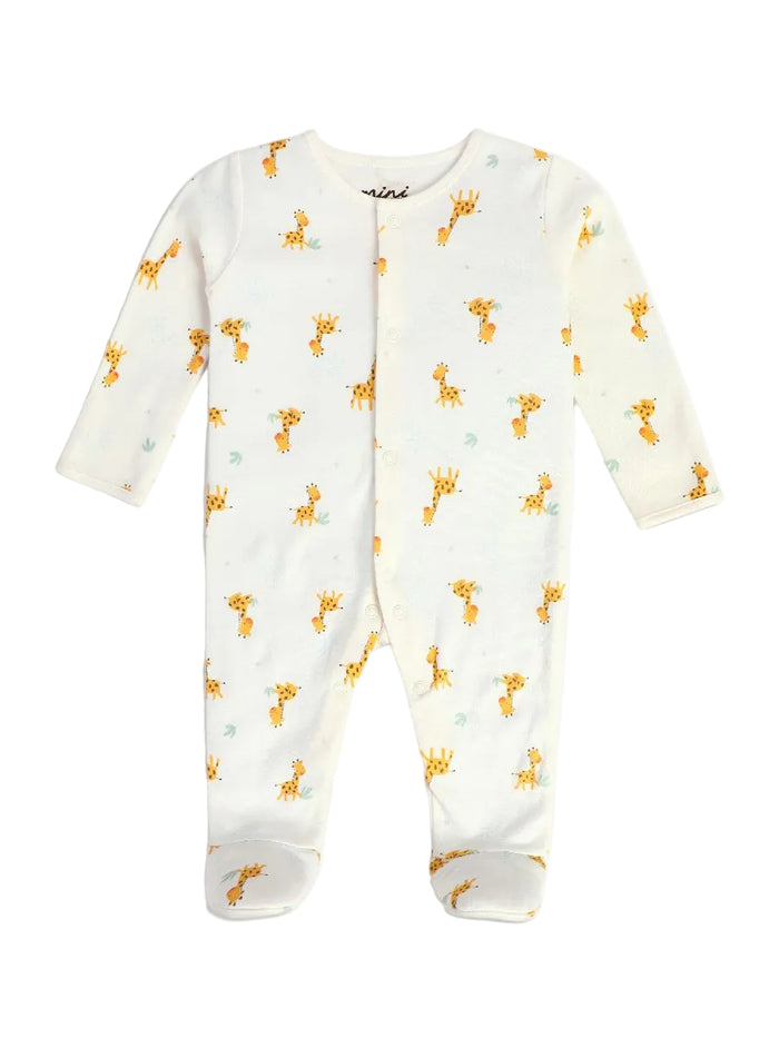 Unisex 6-Piece Giraffe Print Newborn Gift Set – Mint & White
