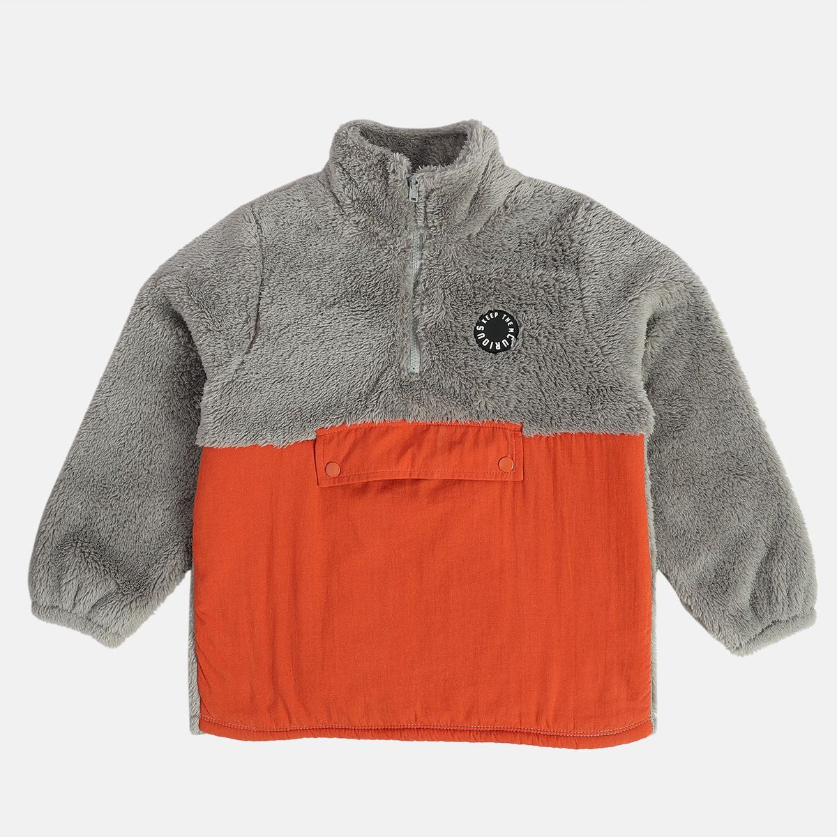 Boys Rust Orange / Grey Turtle Neck Sweat Shirt