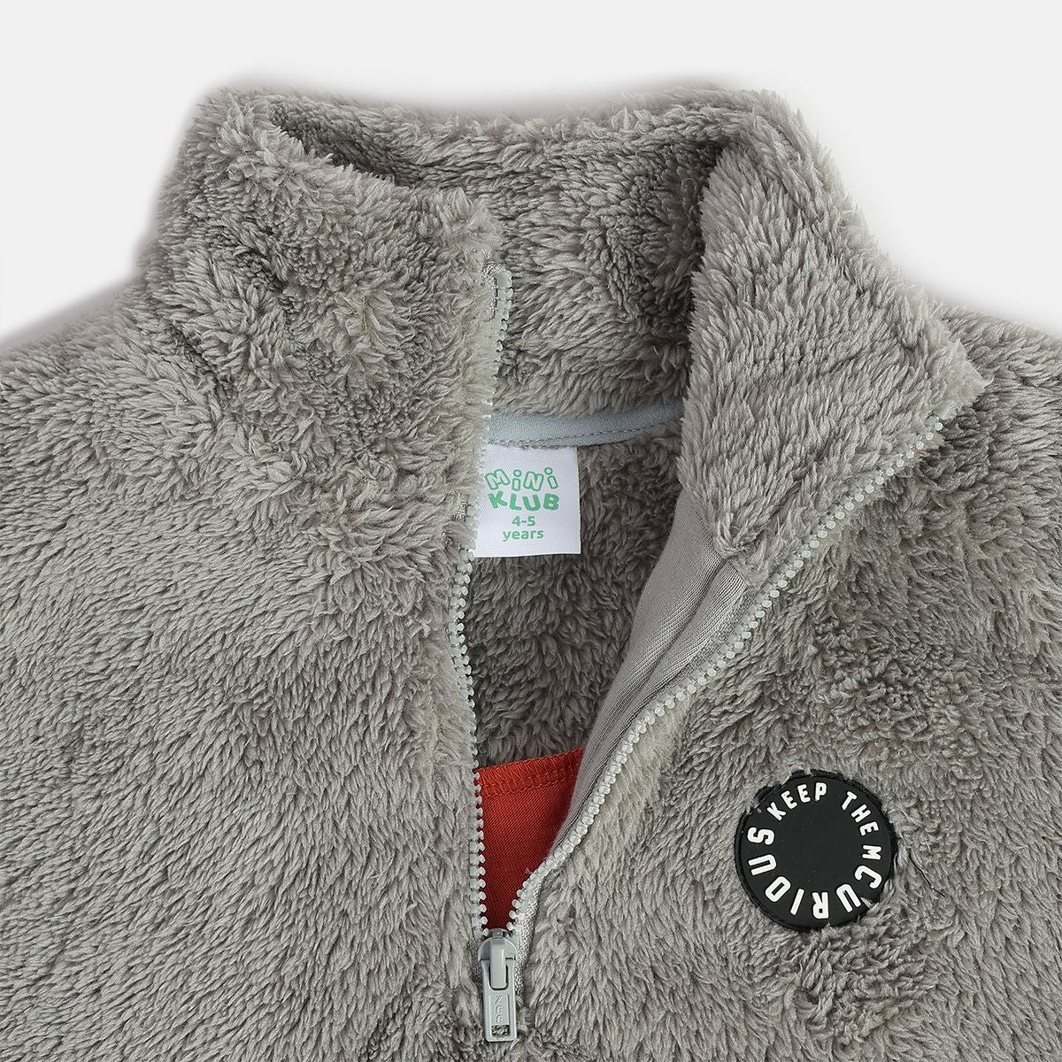 Boys Rust Orange / Grey Turtle Neck Sweat Shirt