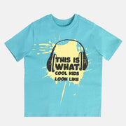 Boys Blue Round Neck Short Sleeve T-Shirt