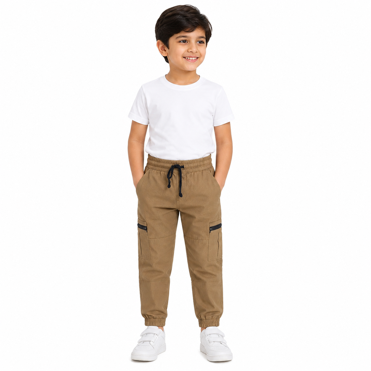 Boys Beige Woven Pant