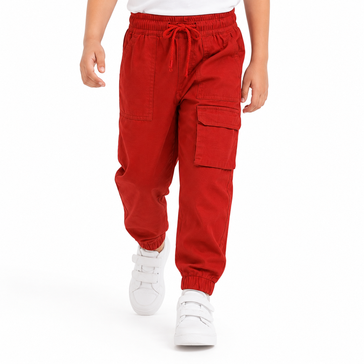 Boys Rust Red Woven Pant