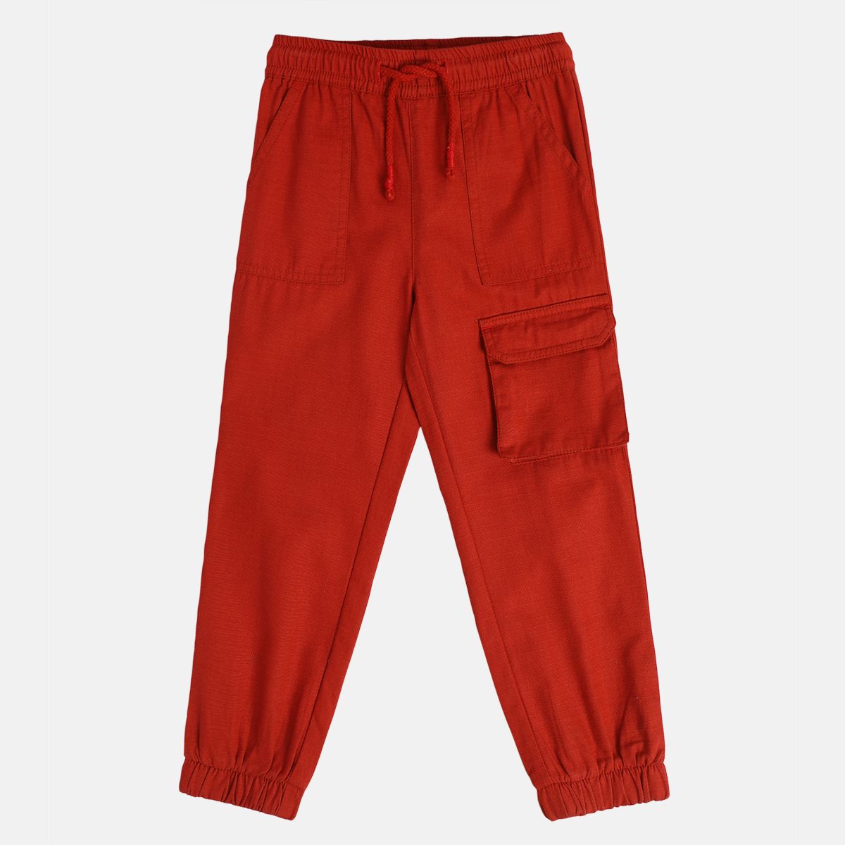 Boys Rust Red Woven Pant