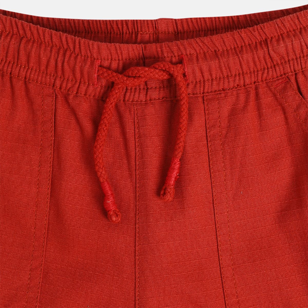 Boys Rust Red Woven Pant