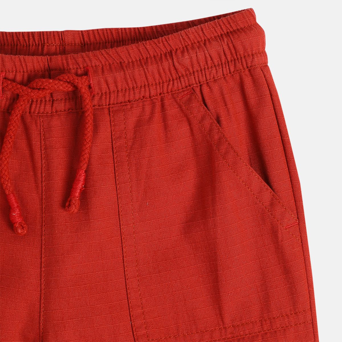 Boys Rust Red Woven Pant