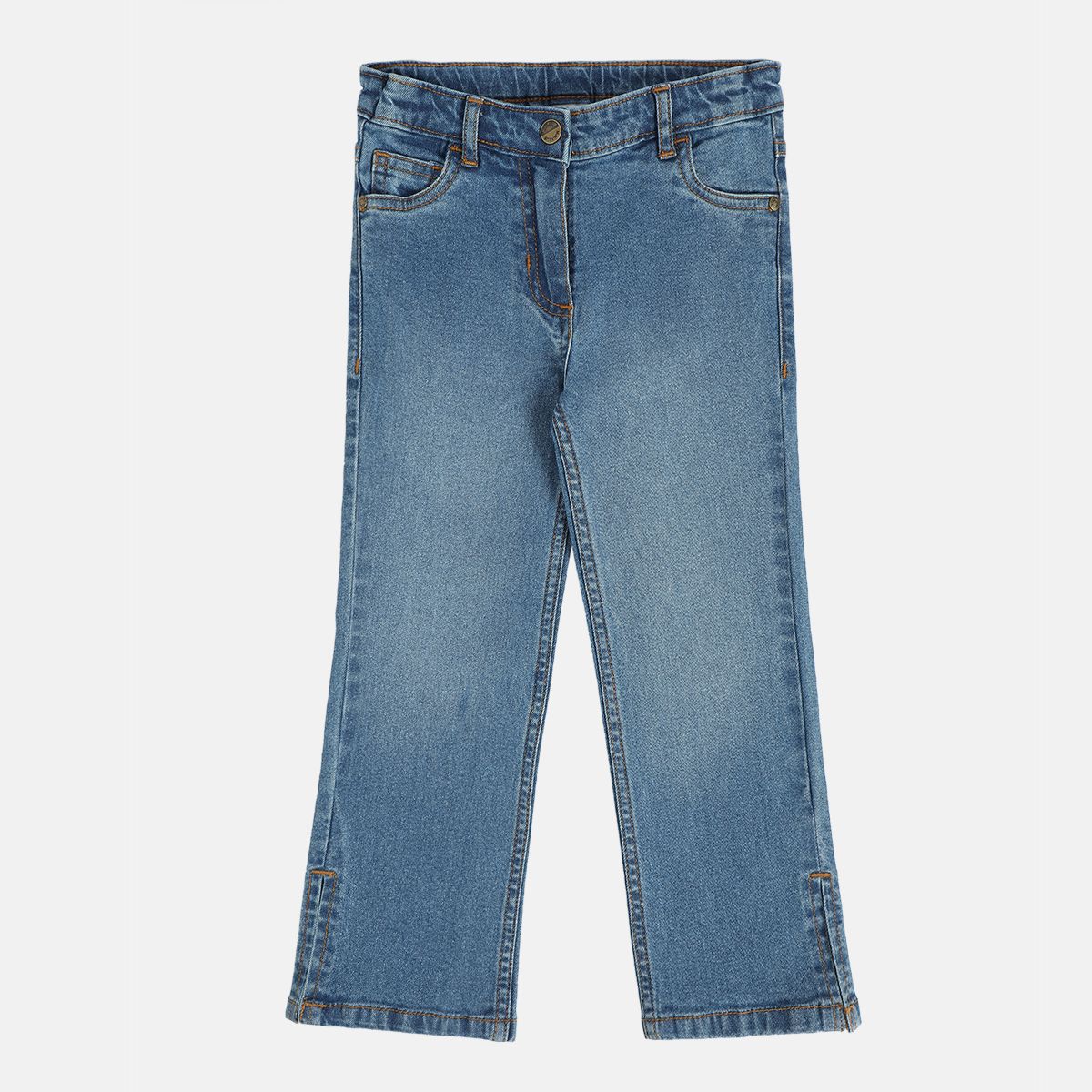 Girls Medium Blue Wash Pack Of 1 Denim Pant
