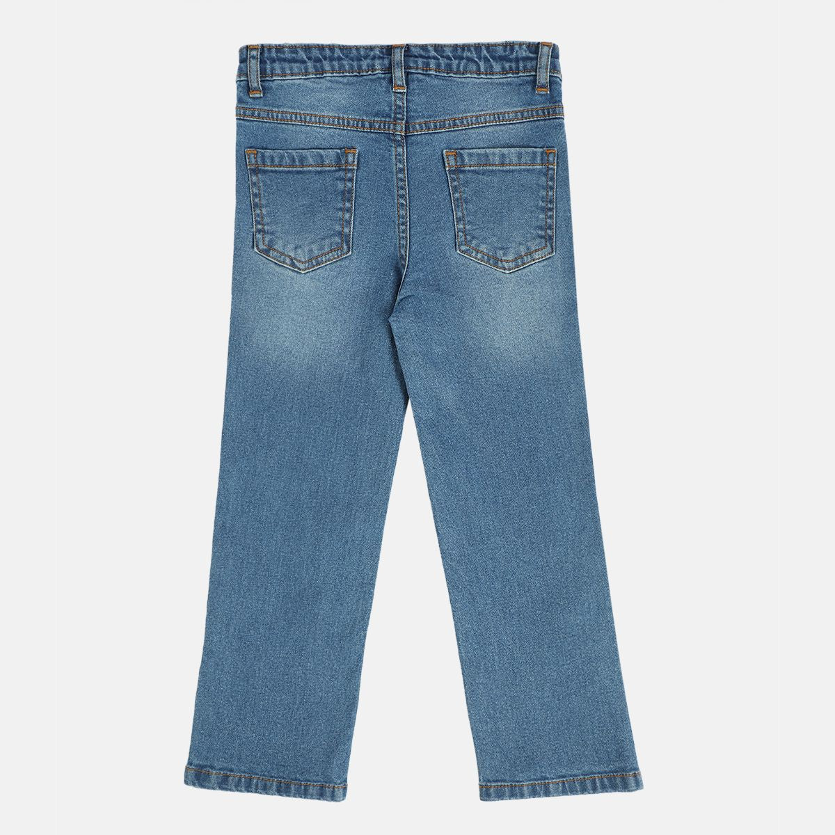 Girls Medium Blue Wash Pack Of 1 Denim Pant